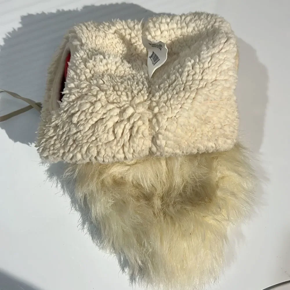 Santa Hat with Beard for XL Dog  **View Photos of Inside of beard** Damage